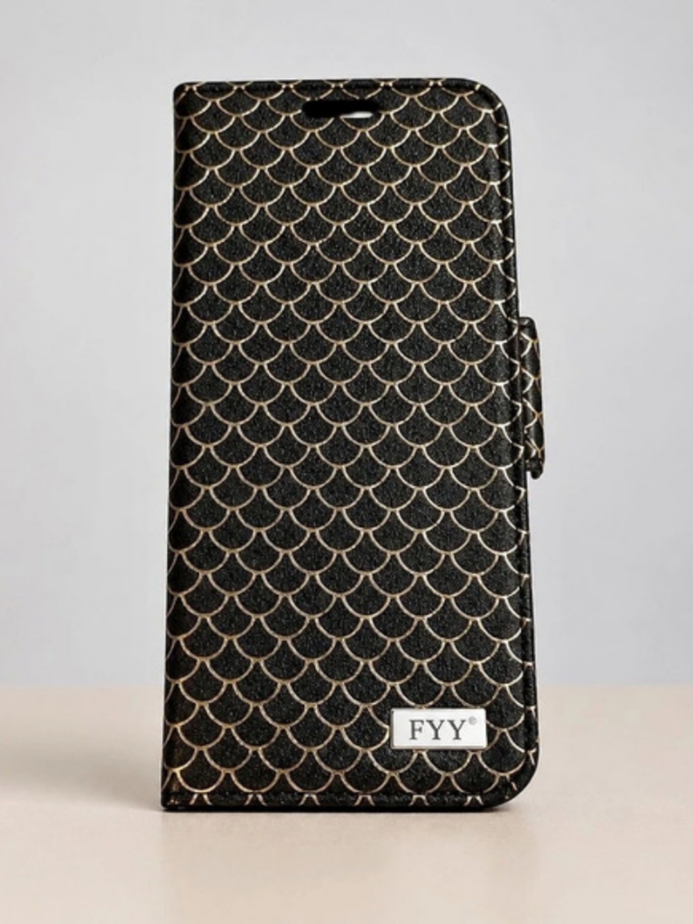 FYY Galaxy S8 2017 Leather Wallet Case in Black & Gold NWT